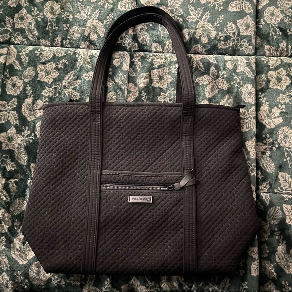 Vera Bradley Black Quilted Fabric Tote